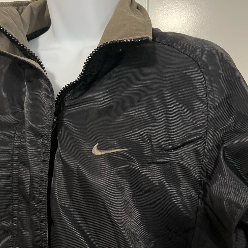 Vintage Nike Moto Jacket Womens Size Small Black Windbreaker Full Zip Mesh - Picture 3 of 7